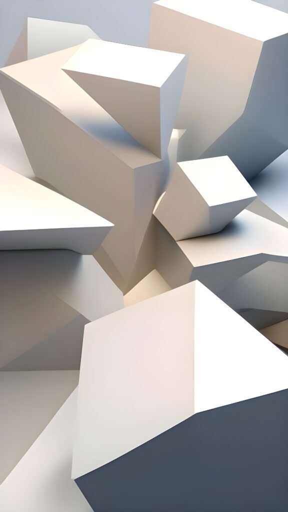 Wall Art Abstract style : White Cube